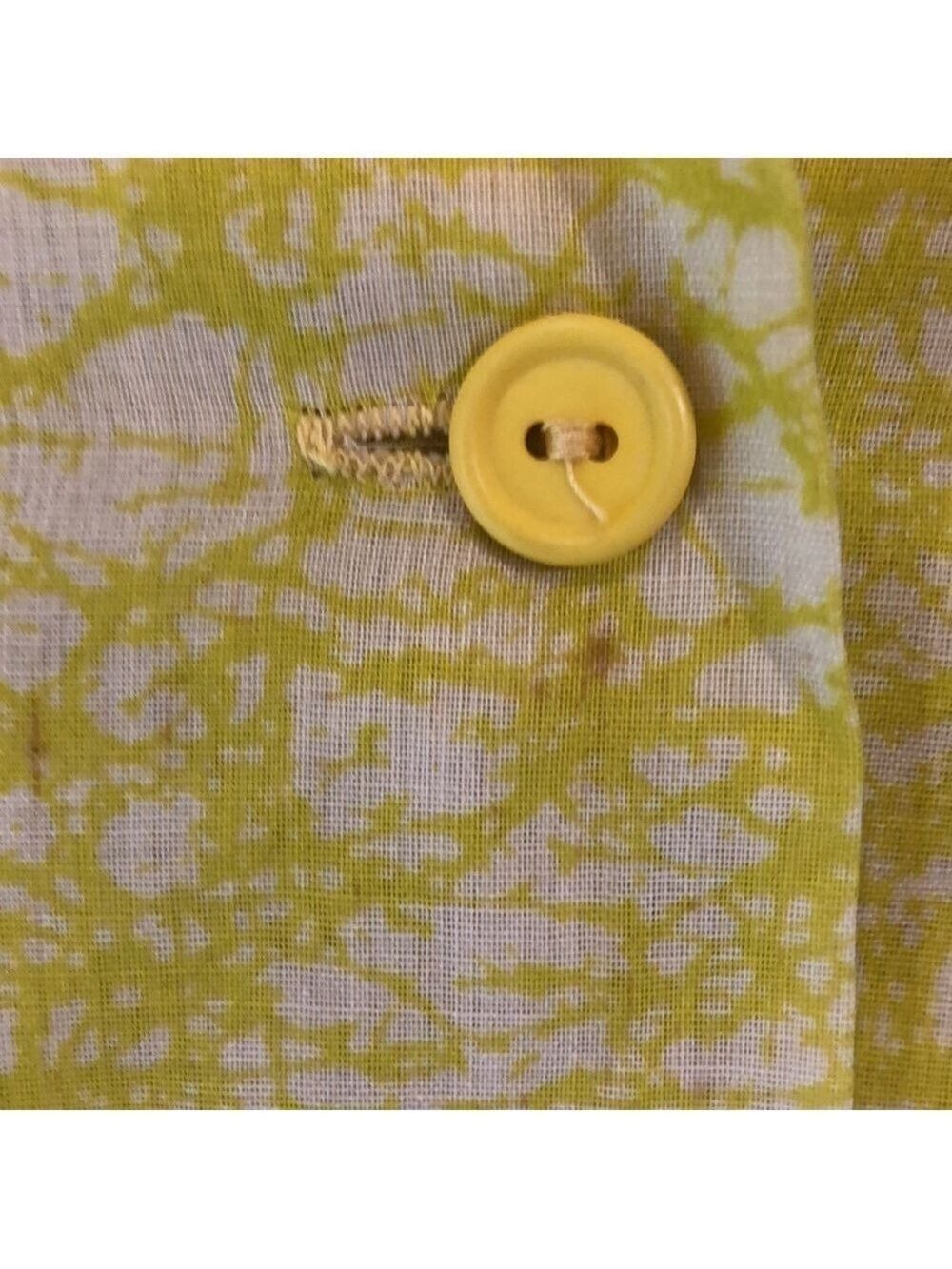 𝅺VINTAGE yellow blouse with colorful bird. Wearable art unique Size 3/4 - Picture 11 of 11